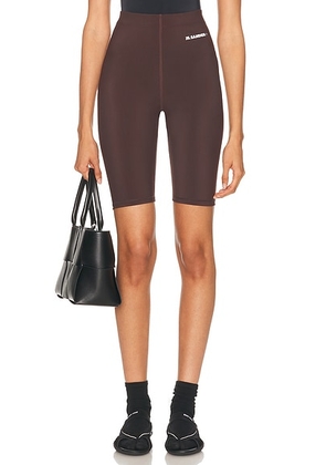 Jil Sander Biker Short in Ganache - Chocolate. Size L (also in M, S, XS).