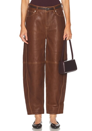 SIMKHAI Waldon Curved Leg Pant in Cocoa - Brown. Size 0 (also in 2, 4, 6, 8).