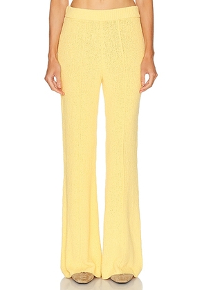 Guest In Residence Boucle Flare Pant in Butter - Yellow. Size L (also in M, S, XL, XS).