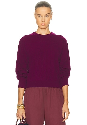Guest In Residence Cable Collegiate Crew Sweater in Aubergine - Purple. Size M (also in ).