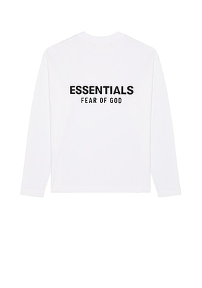 Fear of God ESSENTIALS Classic Fit Long Sleeve Tee in Bright White - White. Size XL (also in ).