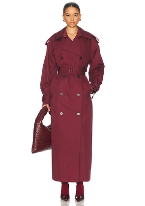Helsa Classic Oversized Trench in Burgundy - Burgundy. Size XL (also in ).