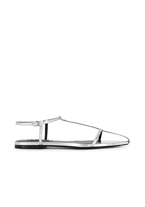 Jil Sander Flat Sandal in Sky Grey - Metallic Silver. Size 37 (also in ).