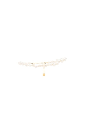 Jordan Road Pearl Anklet in Baroque Pearl - Ivory. Size all.