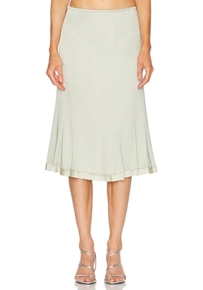 Jil Sander Satin Skirt in Pastel Green - Sage. Size 38 (also in 36).