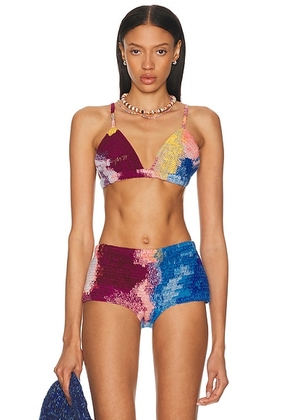 Gabriela Hearst Hina Bra Top in Aurora Multi - Blue,Burgundy. Size S (also in ).