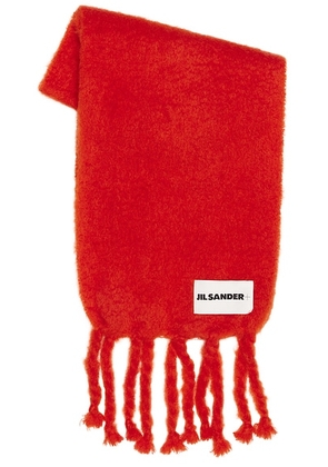 Jil Sander Logo Plain Scarf in Red - Red. Size all.