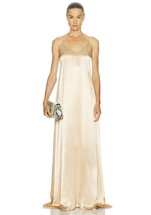 Ferragamo Long Slip Dress in Nude - Cream. Size 36 (also in ).