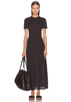 Ferragamo Sheer Long Dress in Dark Expresso - Chocolate. Size L (also in ).