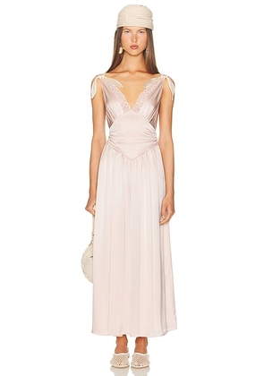 Helsa The Silk Celeste Dress in Blush - Blush. Size L (also in M, S, XL).