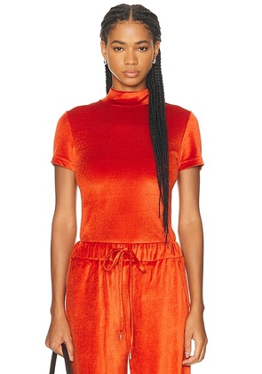 Gabriela Hearst Vik Mockneck Tee in Antelope Orange - Orange. Size L (also in M, S, XS).