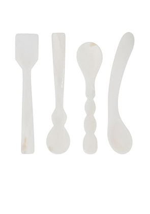 Gohar World Mother Of Pearl Spoon Set in Mother Of Peal - White. Size all.