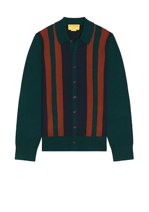 Guest In Residence Cable Plaza Shirt in Holly Combo - Dark Green. Size M (also in ).