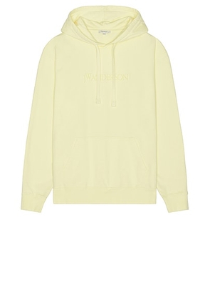 JW Anderson Logo Embroidery Hoodie in Buttermilk - Lemon. Size L (also in M, XL/1X, XXL/2X).