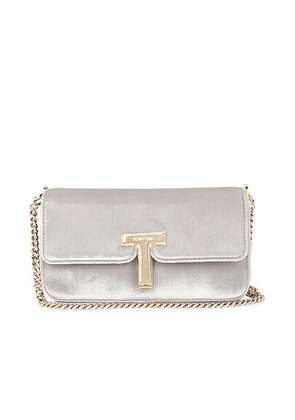 tom ford TOM FORD Wallis Velvet Mini Bag in Silver - Metallic Silver. Size all.