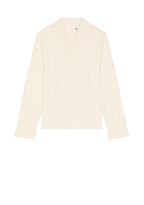 Honor The Gift Long Sleeve Knit Polo in Bone - Ivory. Size M (also in XL/1X, XXL/2X).