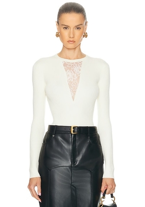 Fleur du mal Quinn Bodysuit in Ivory - Ivory. Size L (also in M).