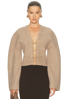 Cult Gaia Mayalu Cardigan in Beach Melange - Tan. Size L (also in ).