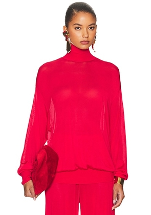 Helsa Madeira Turtleneck in Red - Red. Size L (also in M, S, XL, XS).