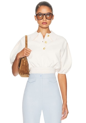 Helsa Hildie Polo in Ivory - Ivory. Size XL (also in L, S).