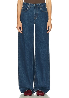 GRLFRND Rey Mid Rise Trouser in Rodeo Dr - Blue. Size 24 (also in 23, 25, 26, 27, 28).