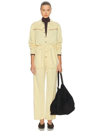 Guest In Residence Western Everywear Coverall in Butter - Lemon. Size L (also in M, S, XL, XS).