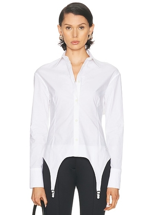 Jean Paul Gaultier Porte Jarretelles Shirt in White - White. Size 40 (also in 42).