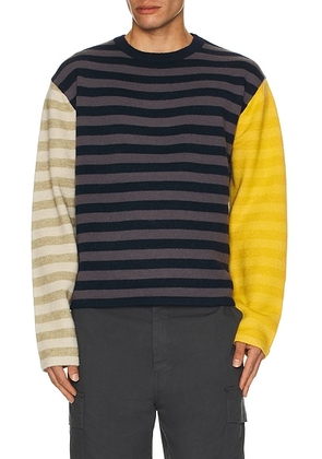 Honor The Gift Multi Stripe Crew Neck Sweater in Navy - Blue. Size XXL/2X (also in M).