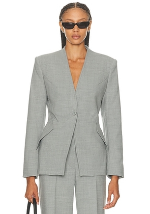 Helmut Lang Blazer in Light Grey Melange - Grey. Size 0 (also in ).