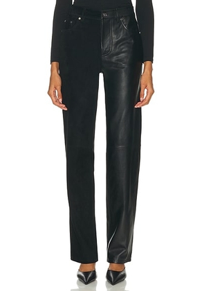 Helmut Lang Mixed Skinny Leg in Black - Black. Size 0 (also in 4, 6).