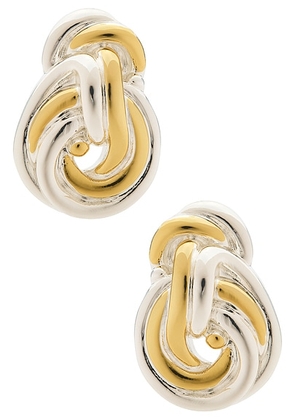 Julietta Knot Earrings in Silver & Gold - Metallic Silver,Metallic Gold. Size all.