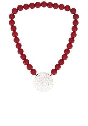 Julietta Spiral Necklace in Red & Silver - Red. Size all.