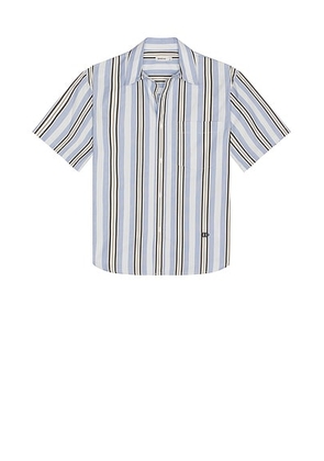SIMKHAI Deacon Oversized Shirt in Blue Multi Stripe - Blue. Size L (also in M, XL/1X).