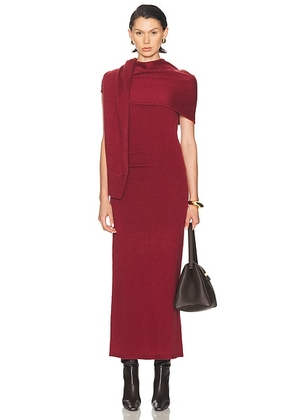 SIMKHAI Hathaway Midi Dress in Cranberry - Burgundy. Size L (also in M, S, XS).