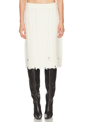 SIMKHAI Brioni Skirt in Ivory - Ivory. Size L (also in M, S, XS).