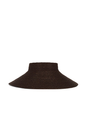 Janessa Leone Birdie Visor in Chocolate - Chocolate. Size all.