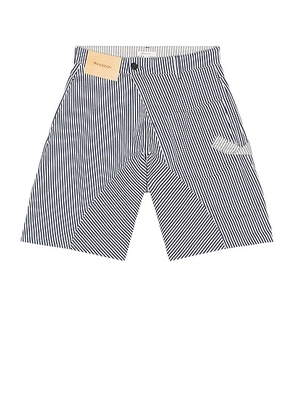 JW Anderson Twisted Workwear Shorts in Off White & Navy - Navy. Size 48 (also in 50).
