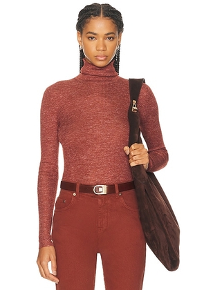 Gabriela Hearst Alonda Turtleneck Sweater in Burnt Sienna - Burgundy. Size L (also in ).