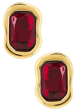 Givenchy Sculptural Earrings in Golden & Red - Metallic Gold. Size all.