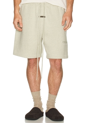 Fear of God ESSENTIALS Soccer Fleece Shorts in Heather Stone - Grey. Size XL/1X (also in ).