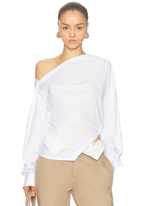 Jade Cropper Open Shoulder Top in White - White. Size 34 (also in ).