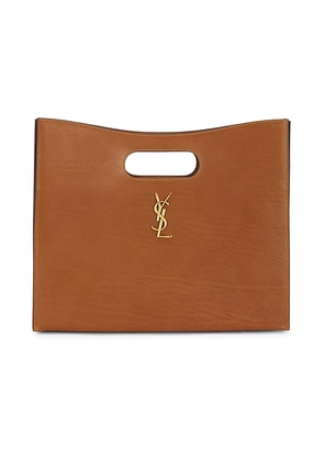 saint laurent Saint Laurent New Le Carre Bag in Brick & Dark Ebene - Brown. Size all.