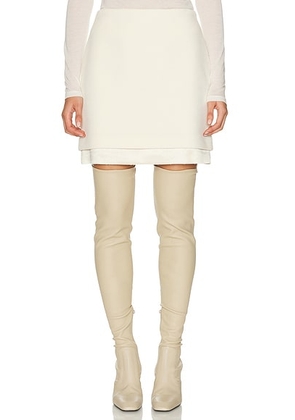 Jil Sander Velvet Mini Skirt in Ecru - White. Size 34 (also in 36, 38, 40).