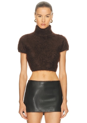 FRAME The Teddy Turtleneck in Coffee - Brown. Size L (also in ).