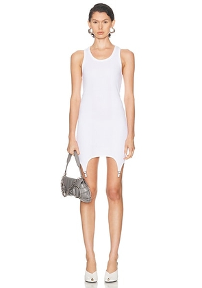 Jean Paul Gaultier Lingerie Garter Ribbed Short Dress in White - White. Size L (also in M, S, XS).