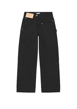 JW Anderson Twisted Workwear Jeans in Black - Black. Size 32 (also in ).