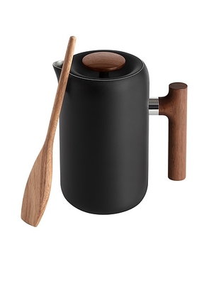 Fellow Clara French Press in Matte Black & Walnut - Black. Size all.