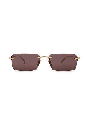 Gucci Rectangular Sunglasses in Gold & Grey - Metallic Gold. Size all.