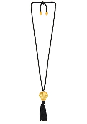 Julietta Ãze Necklace in Black & Gold - Metallic Gold. Size all.