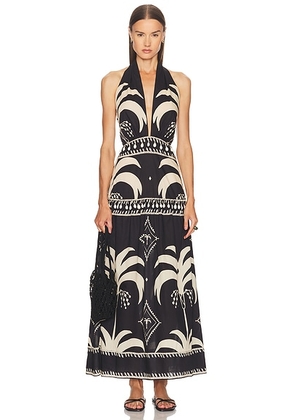 Johanna Ortiz Latin Rhythms Maxi Dress in Black & Ecru - Black. Size 6 (also in ).
